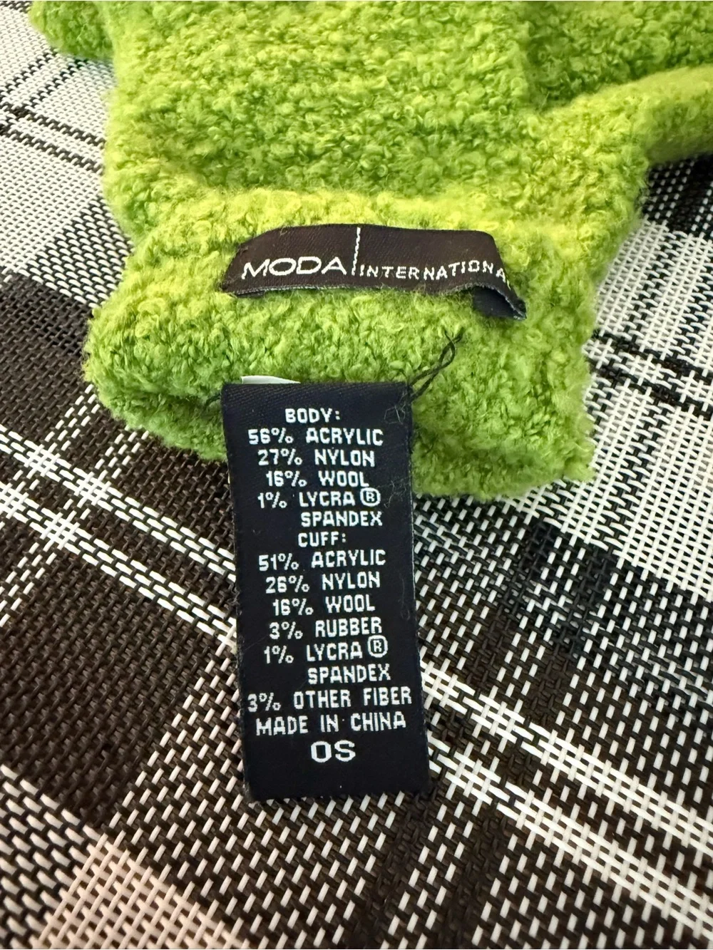 Moda International Olive Green Knit Sweater, Scarf, Beanie & Gloves Set